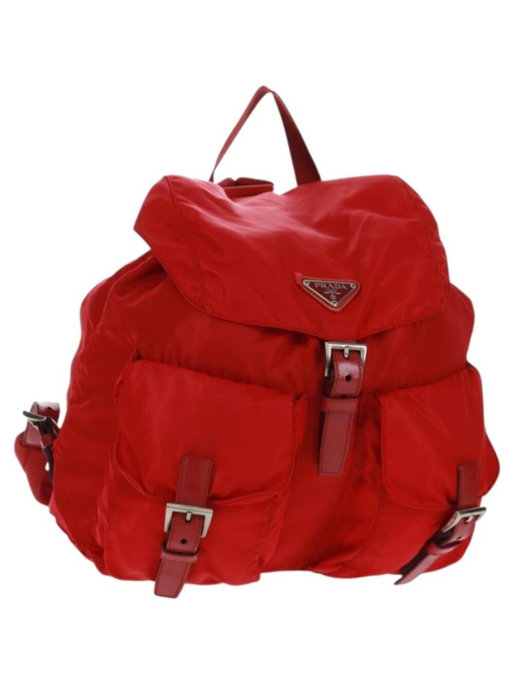 PRADA Backpack Nylon Red Silver - Picture 1 of 16